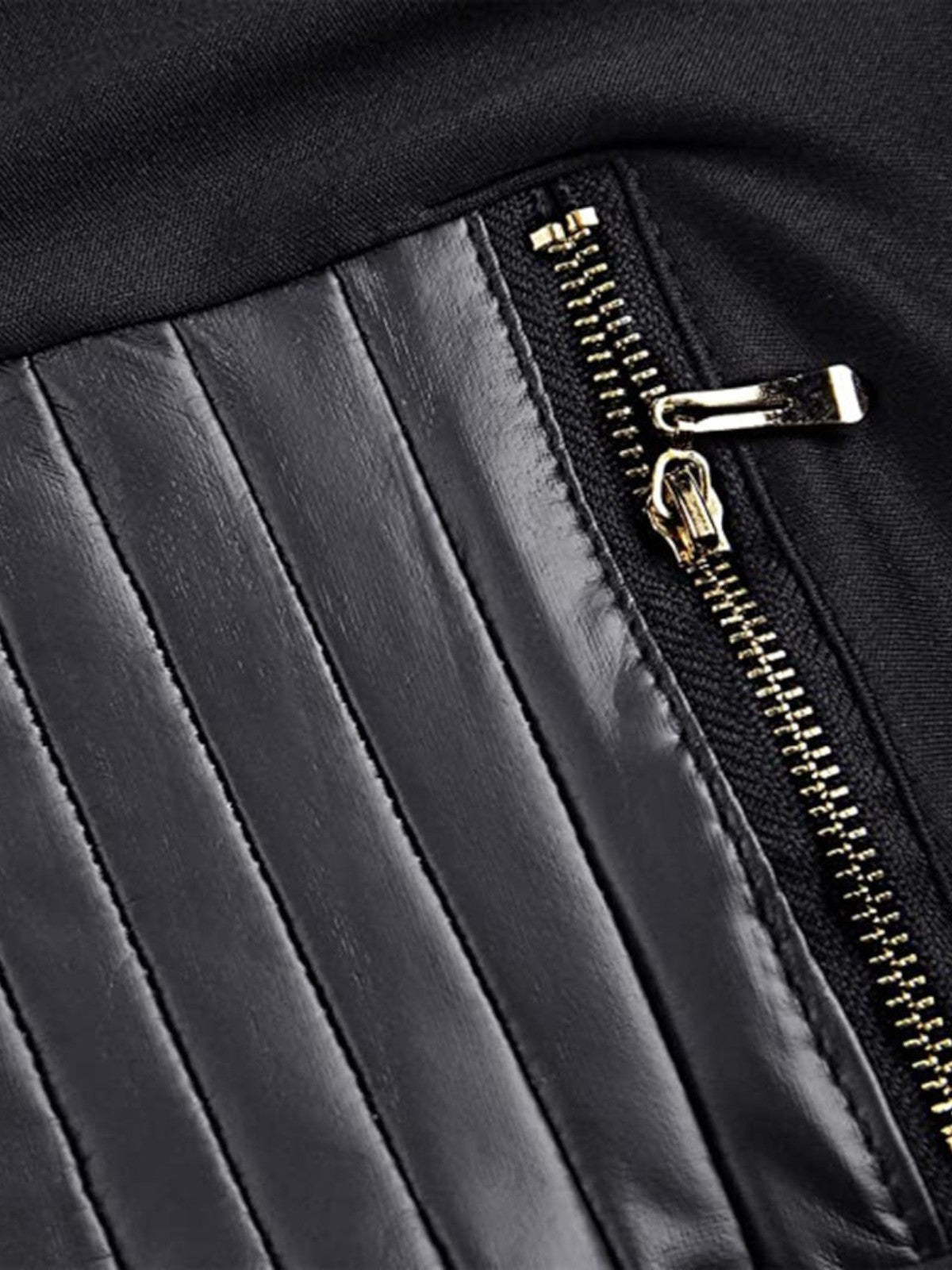 Daisy - Women's High-Waist Faux Leather Leggings with Zipper Pants
