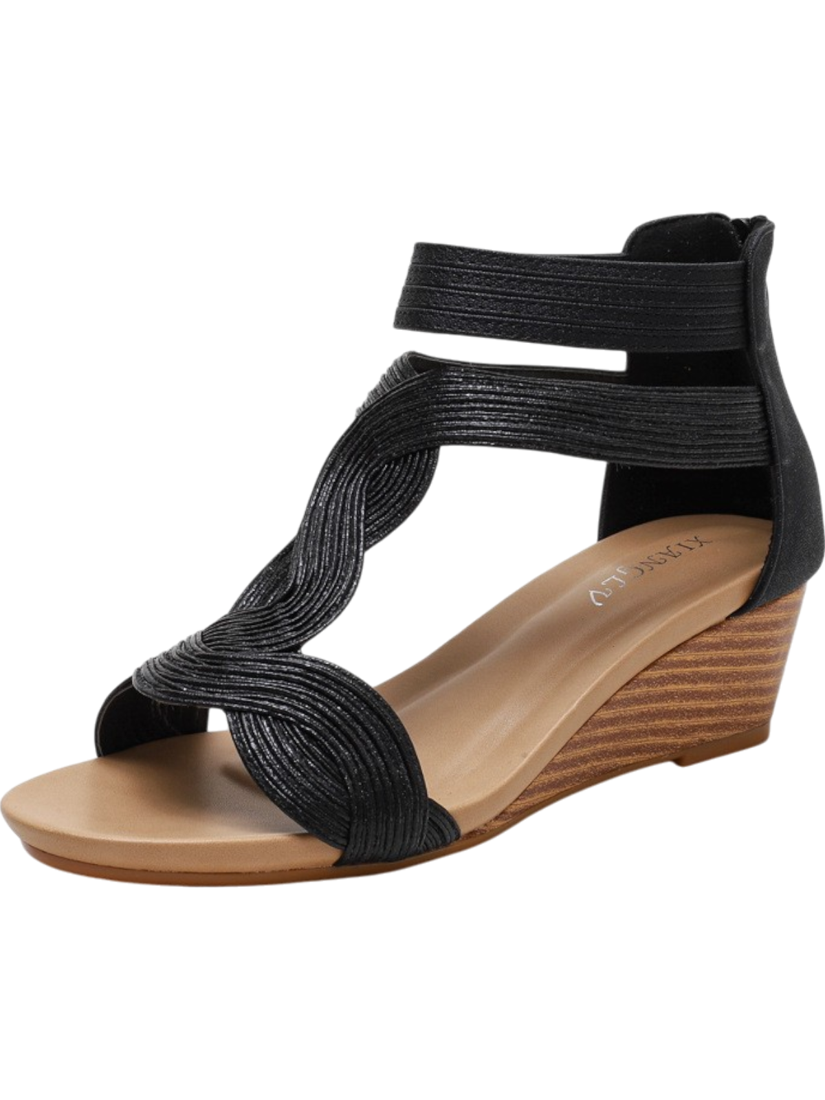 Victoria - Women's Wedge Back Zipper Sandals