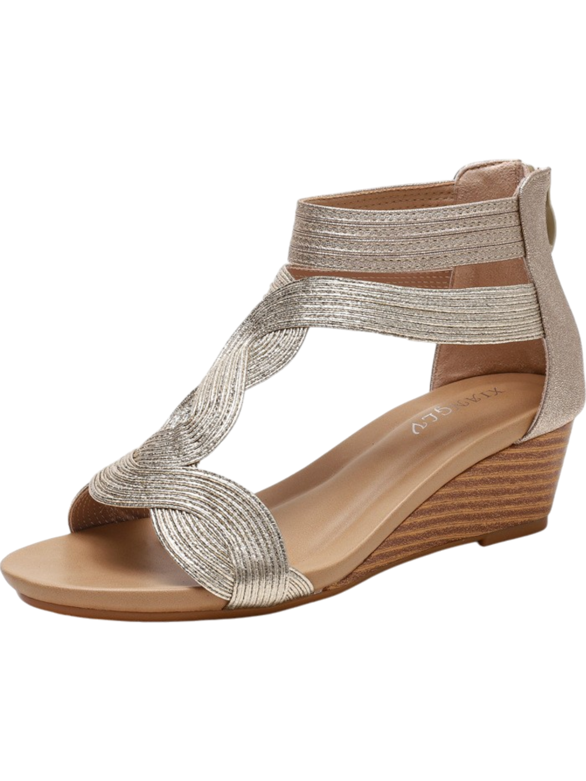 Victoria - Women's Wedge Back Zipper Sandals