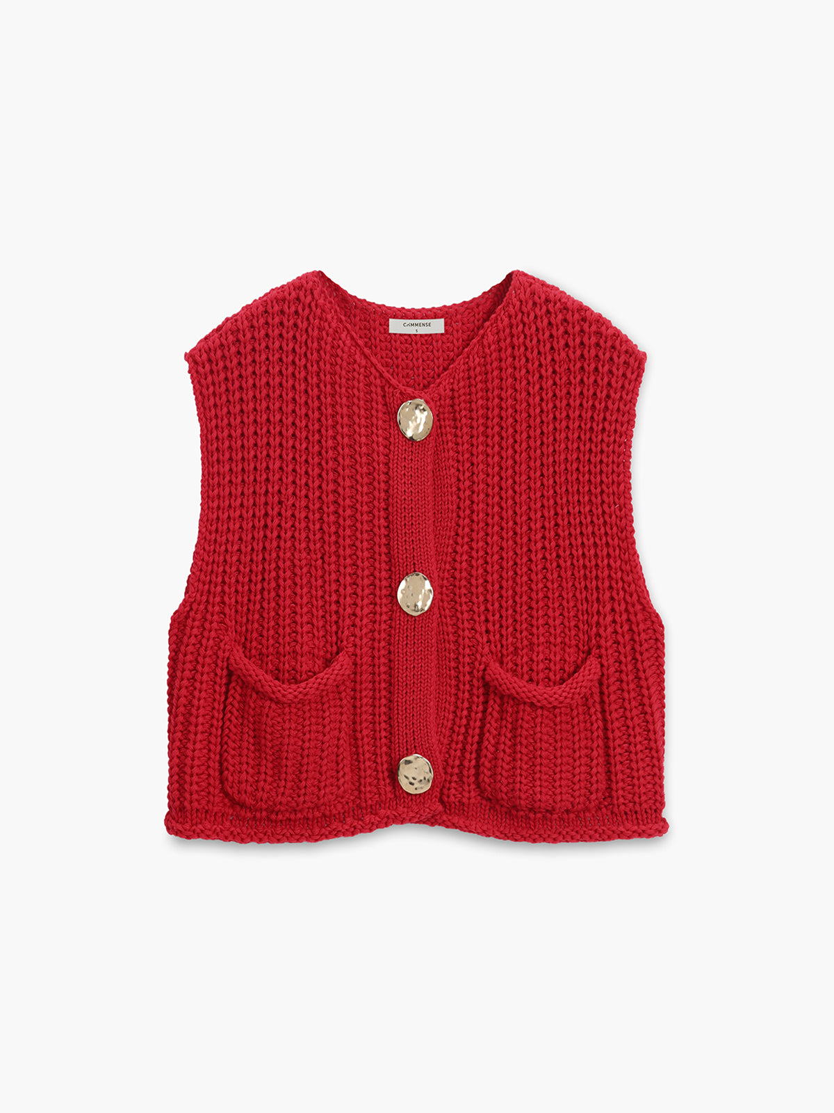 Delphine - Women's Button-Down Knit Vest Casual Cotton-Blend
