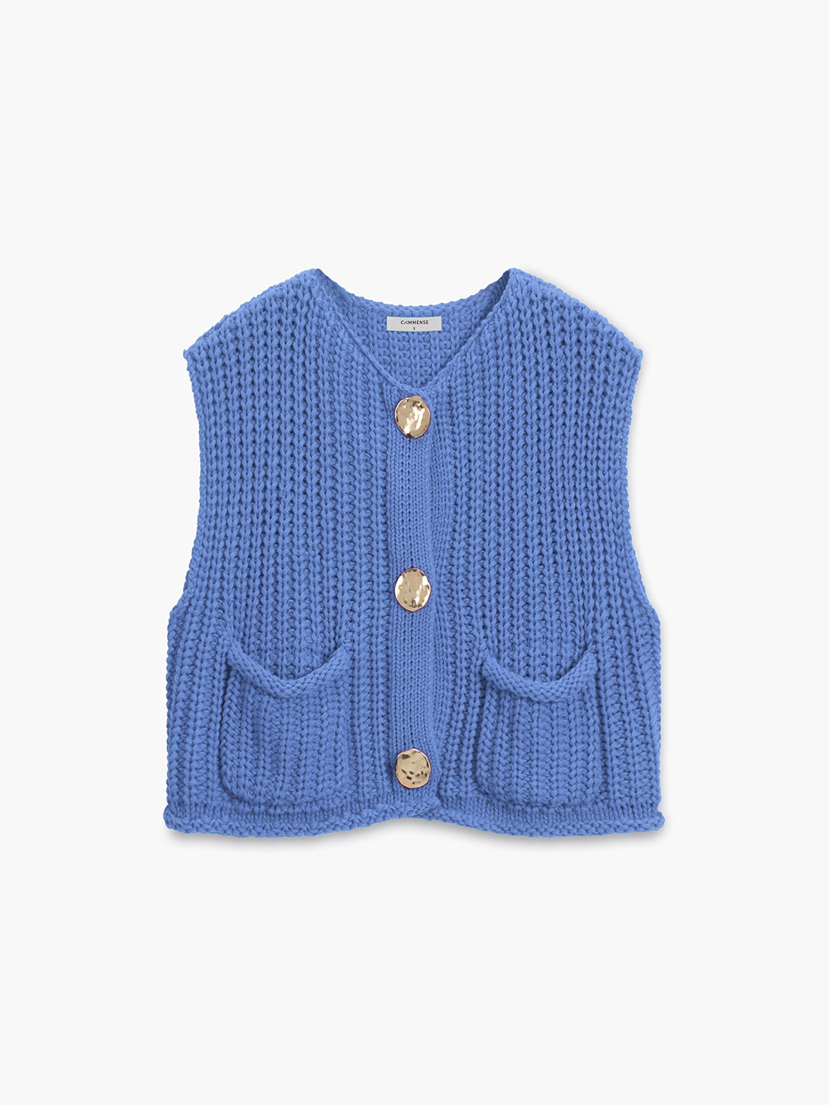Delphine - Women's Button-Down Knit Vest Casual Cotton-Blend