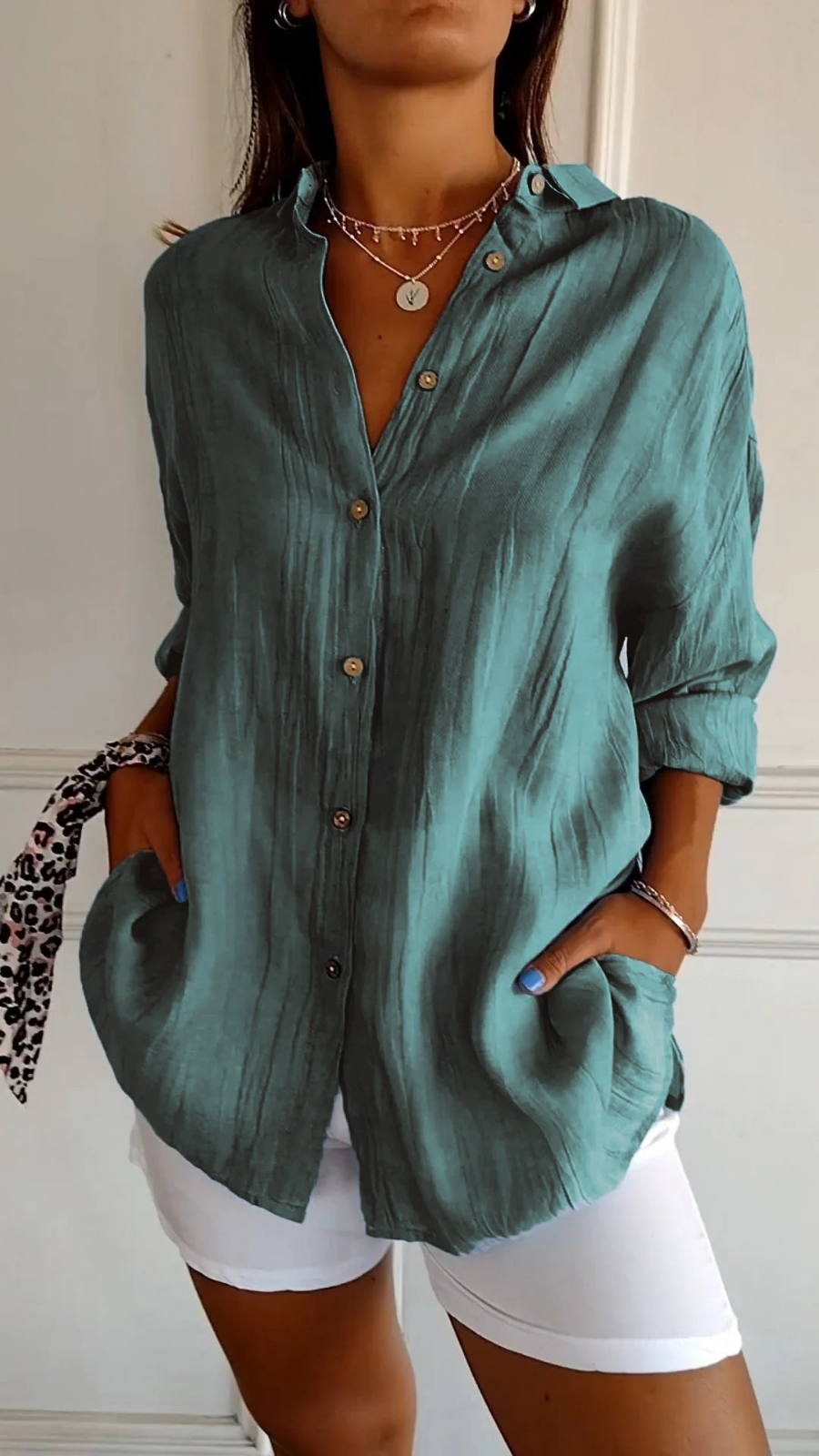 Chloe | Linen Oversized Button-Down Shirt for Women