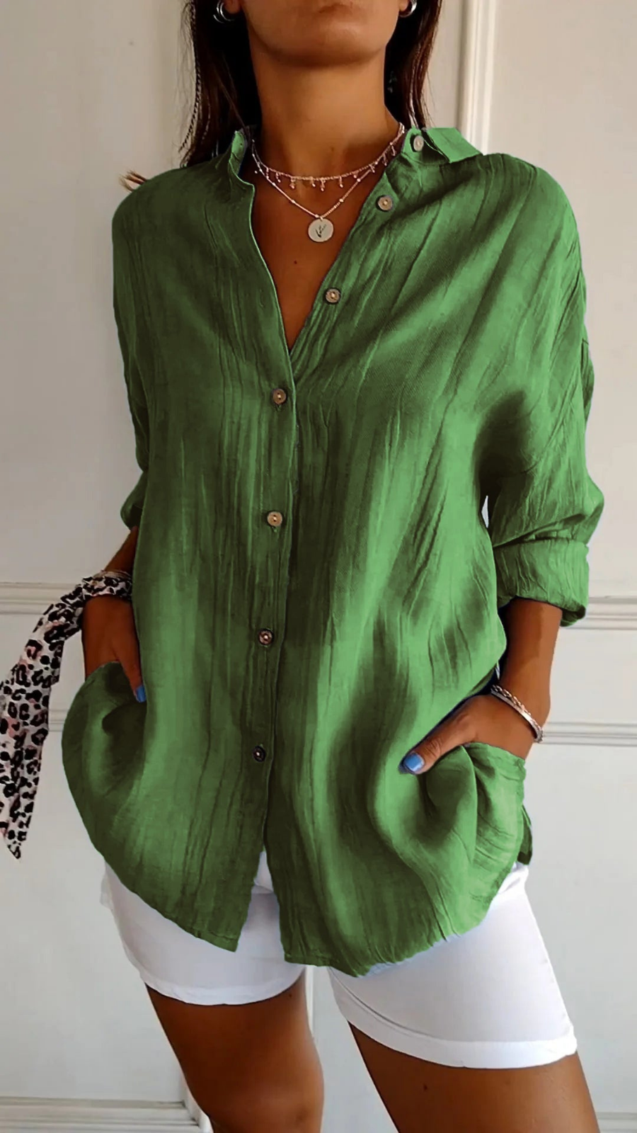 Chloe | Linen Oversized Button-Down Shirt for Women