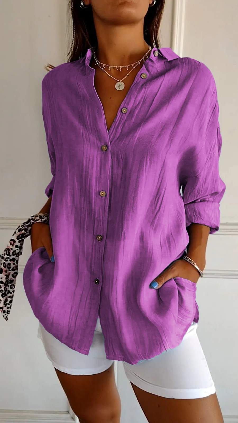Chloe | Linen Oversized Button-Down Shirt for Women