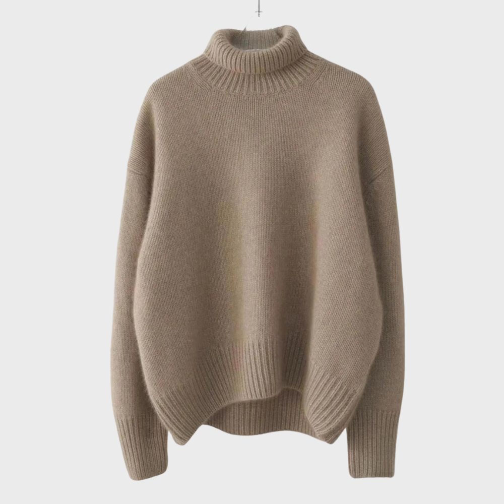 Raelie - Women's Oversized Minimalist Turtleneck Sweater