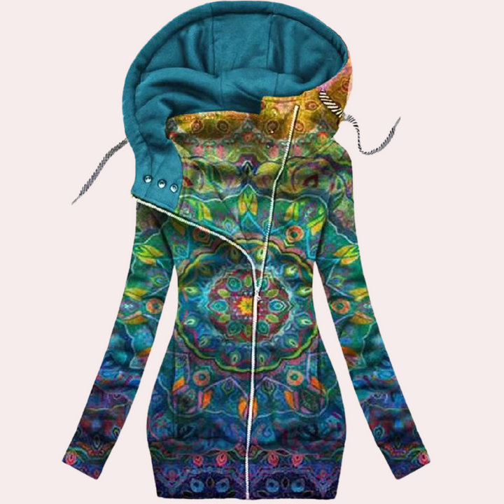 Layla - Women's Floral Zip-Up Hoodie