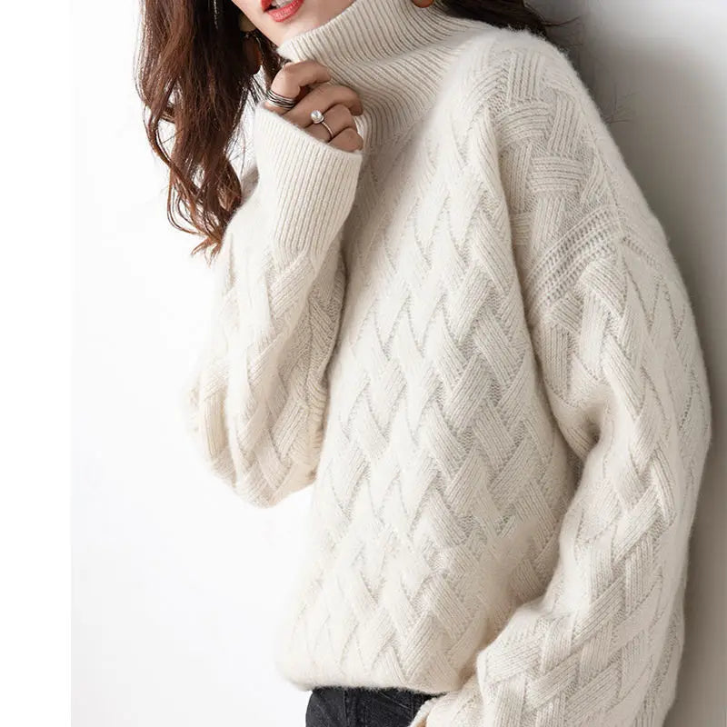Maglione dolcevita in misto cashmere da donna