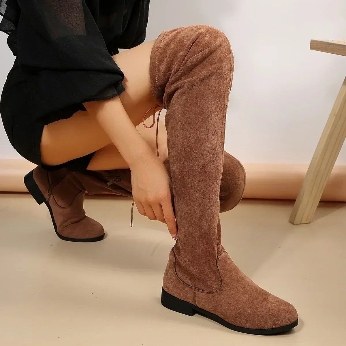 Ada - Women's Lace-Up Tube Boots for Effortless Elegance - photo 4