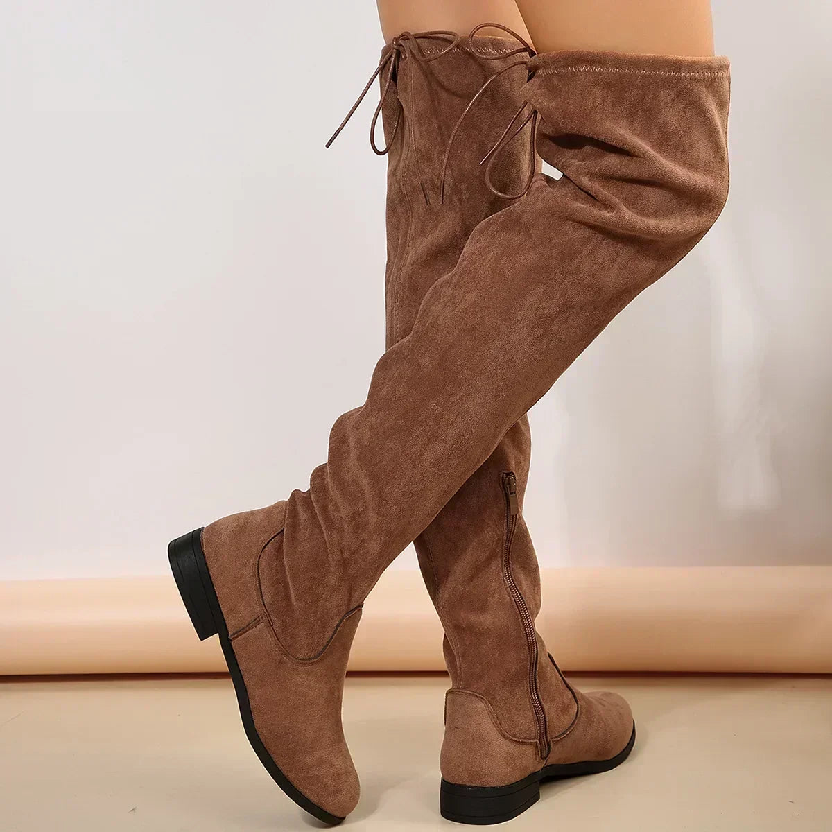 Ada - Women's Lace-Up Tube Boots for Effortless Elegance - photo 3