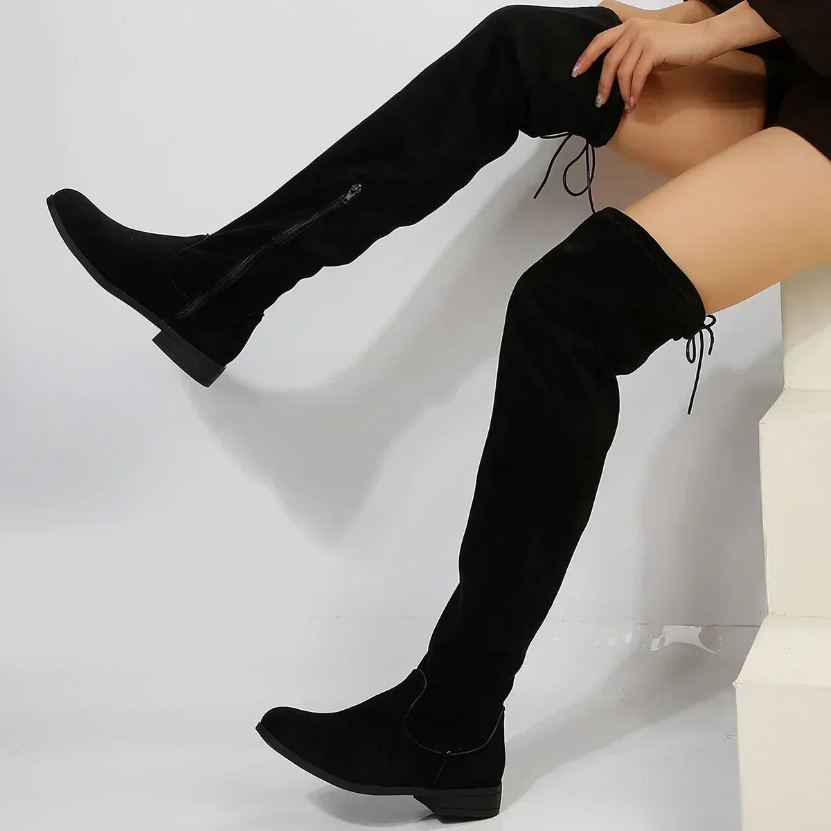 Ada - Women's Lace-Up Tube Boots for Effortless Elegance - photo 5
