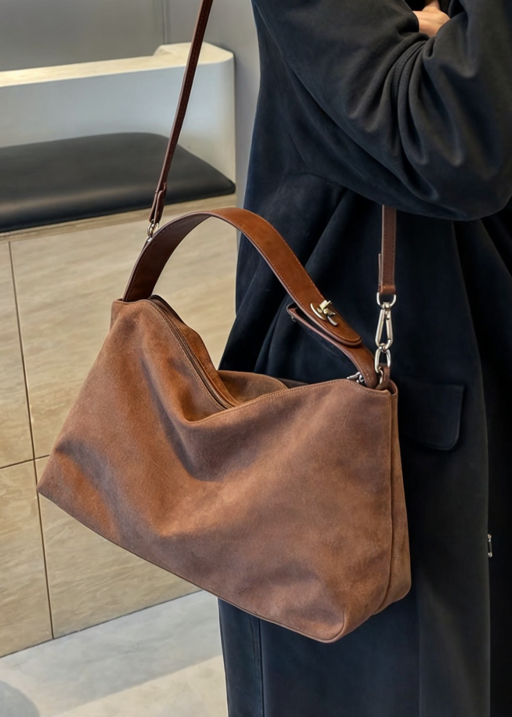 Luna - Women's Faux Suede Bag MM