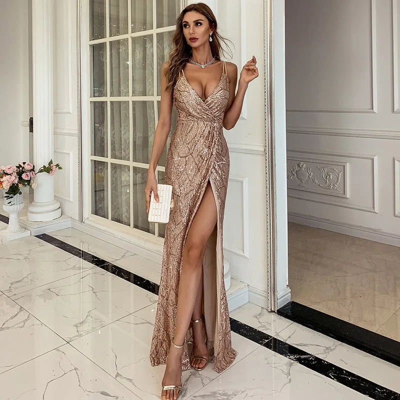 Maya - Women's Radiant Golden Party Dress - photo 1