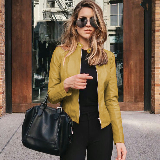 Alexis - Women's Vegan Leather Biker Jacket