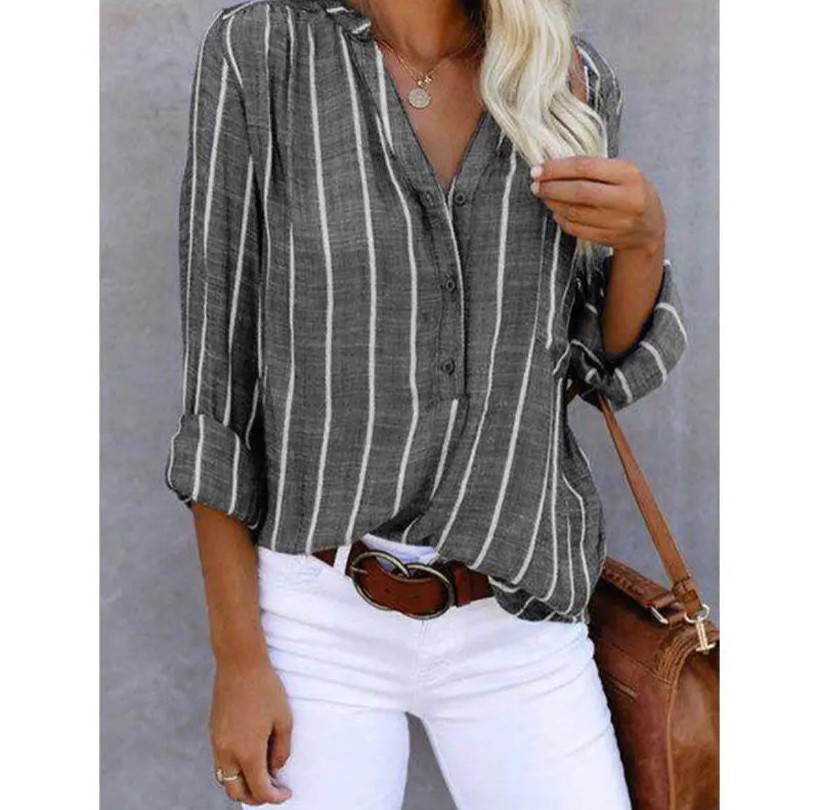 Karissa - Women's Striped Casual Blouse