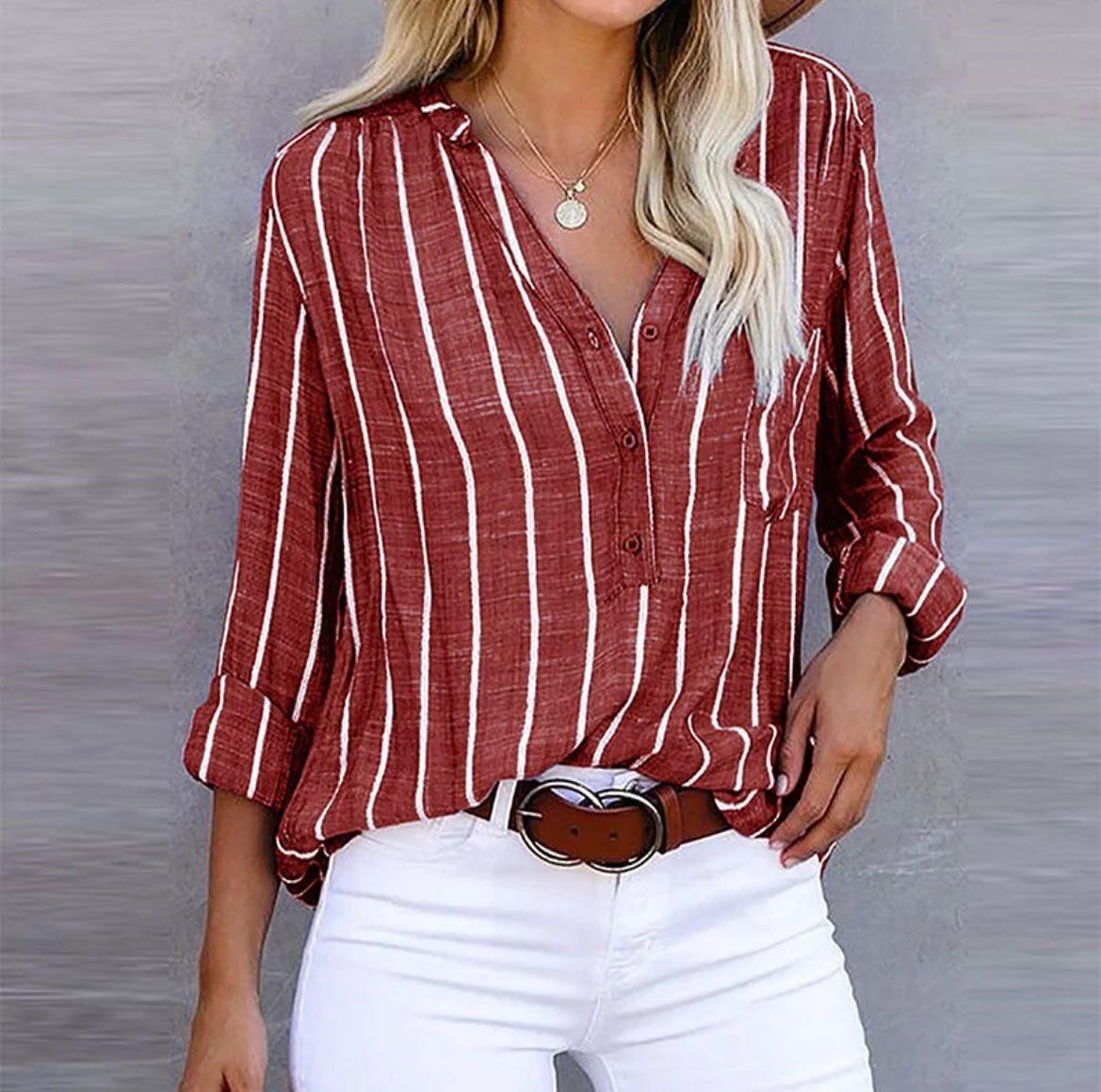 Karissa - Women's Striped Casual Blouse