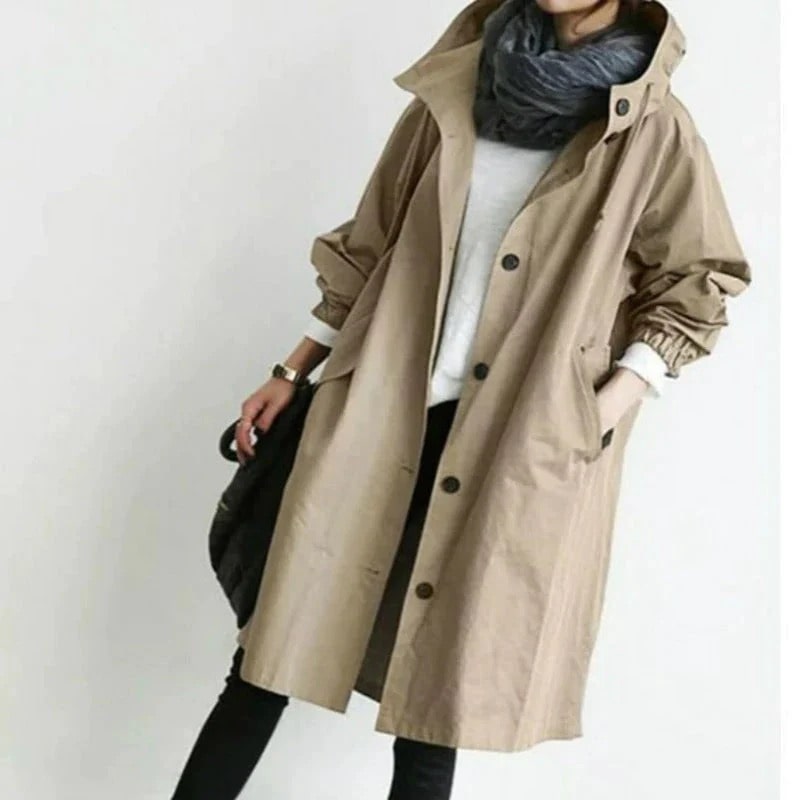 Zephyra - Women's Trench Coat Solid Color Coat for Every Season