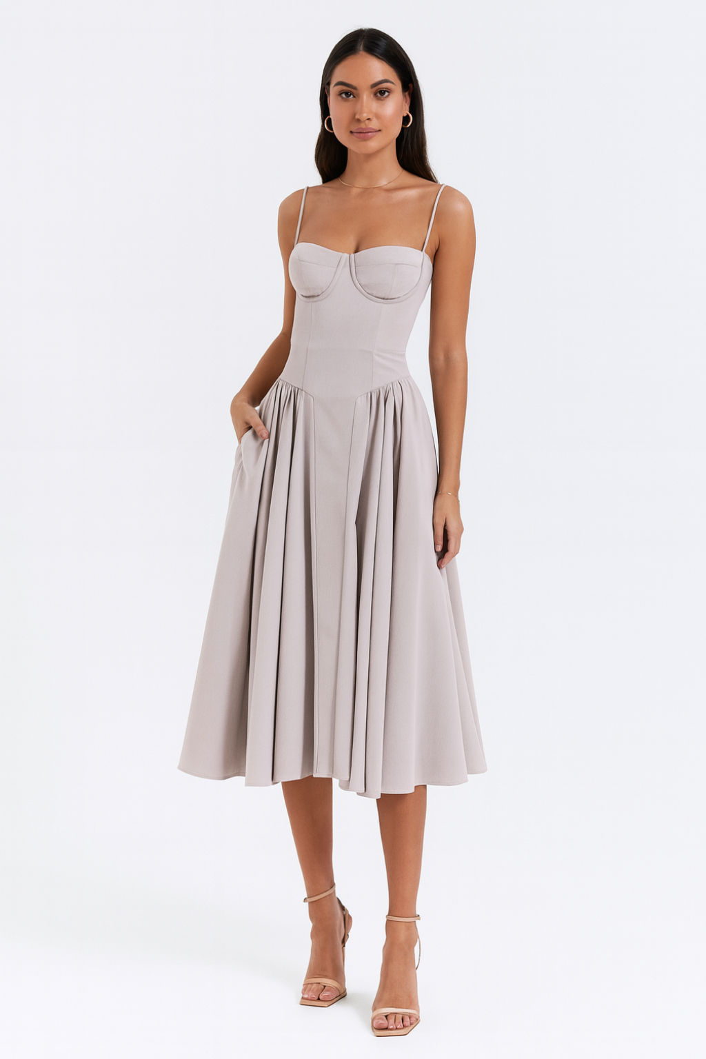 Isabel - Women's Corset Midi Dress