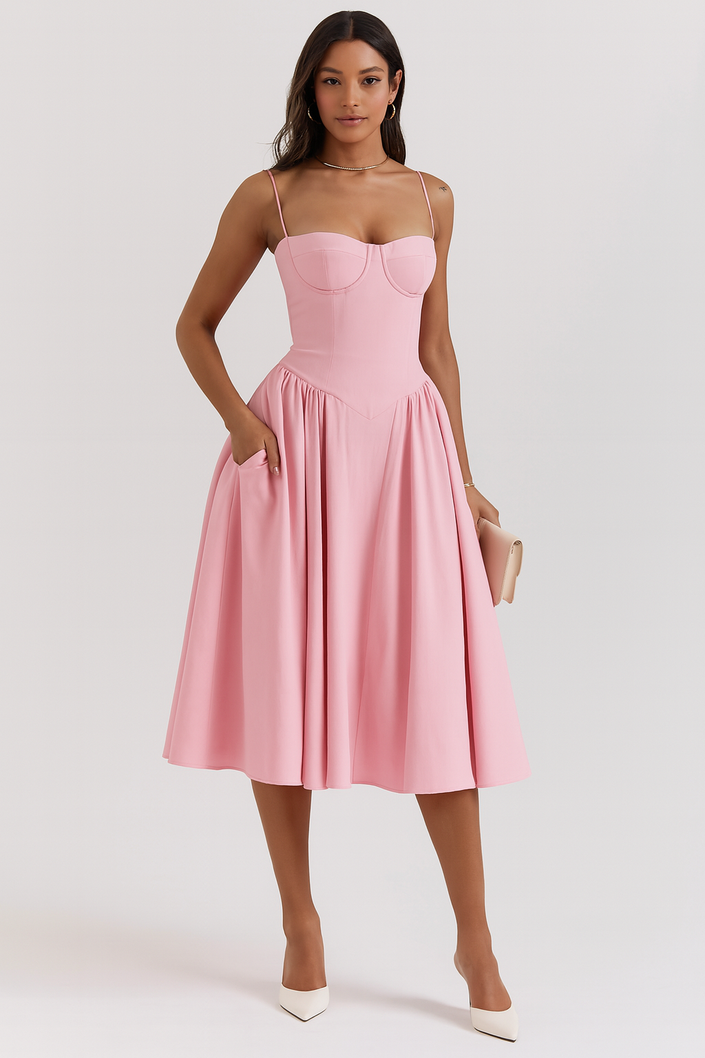 Isabel - Women's Corset Midi Dress