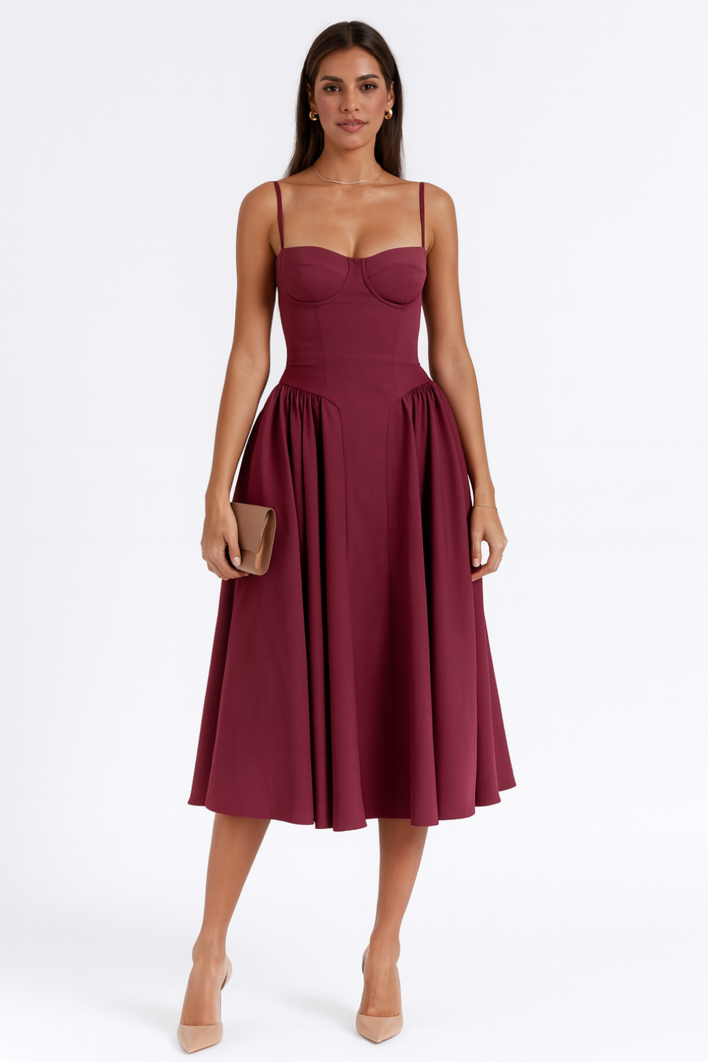 Isabel - Women's Corset Midi Dress