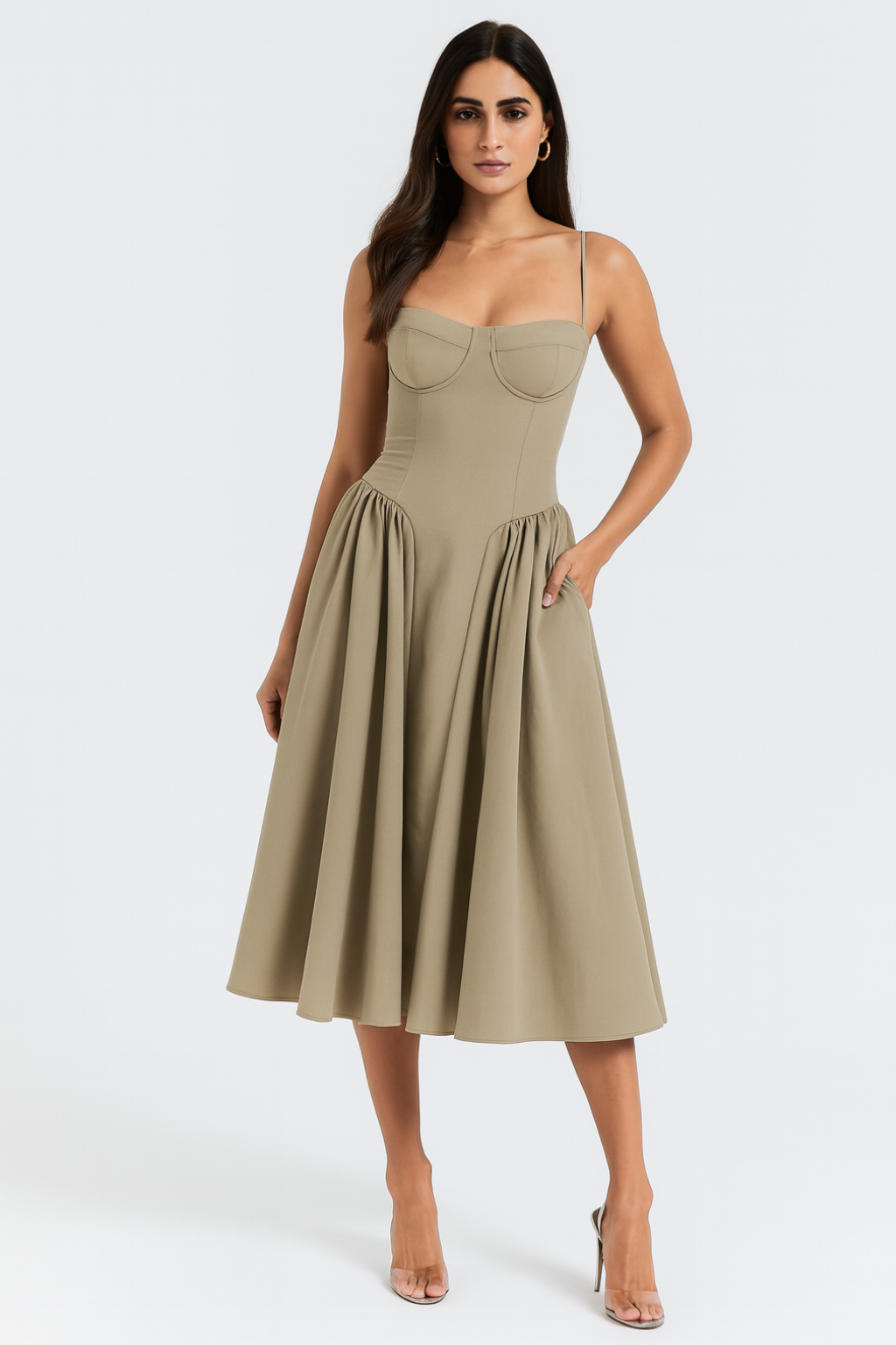 Isabel - Women's Corset Midi Dress