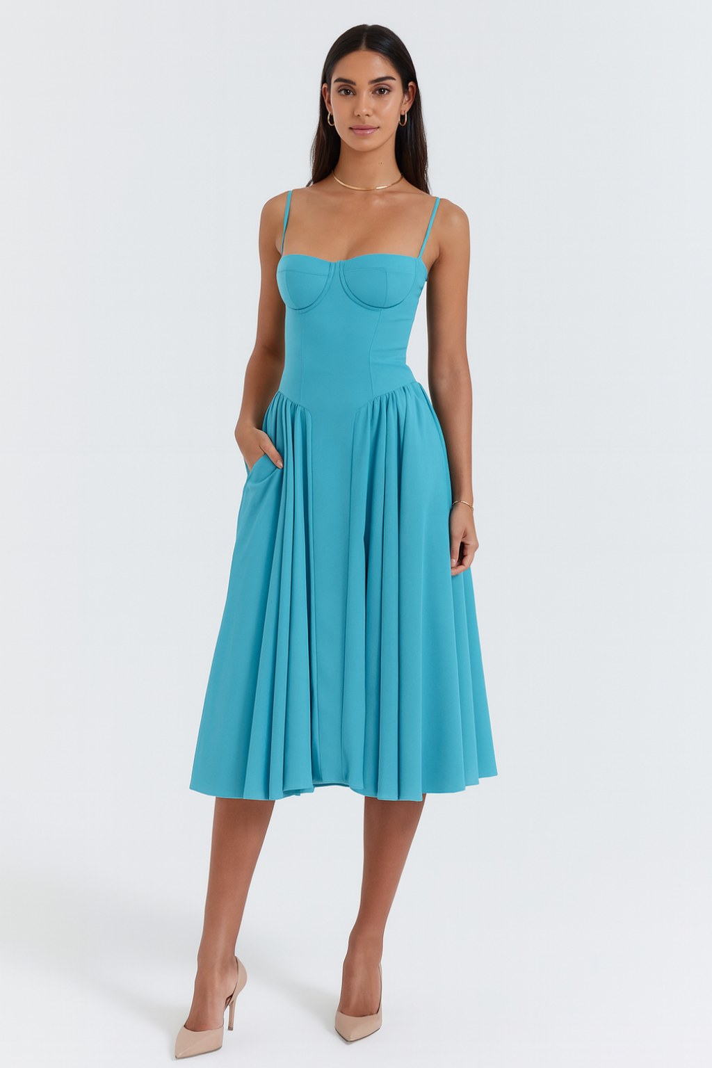 Isabel - Women's Corset Midi Dress