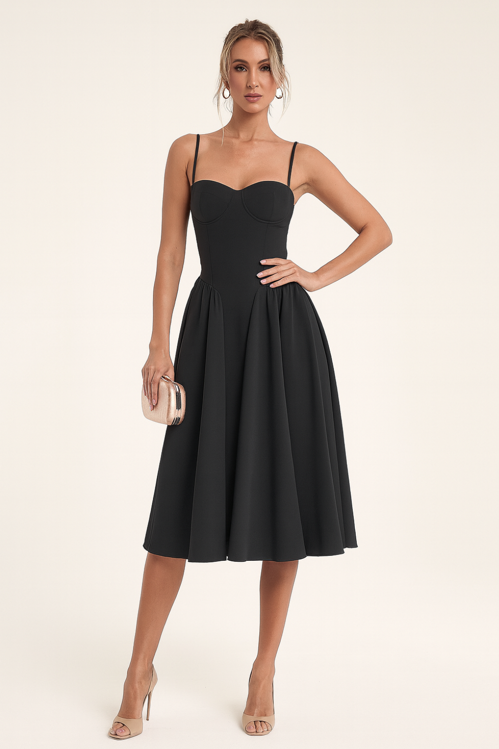 Isabel - Women's Corset Midi Dress