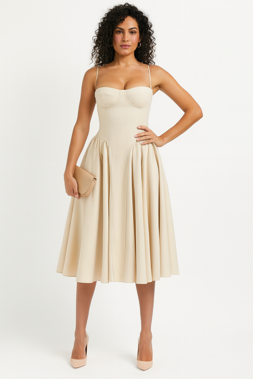 Isabel - Women's Corset Midi Dress