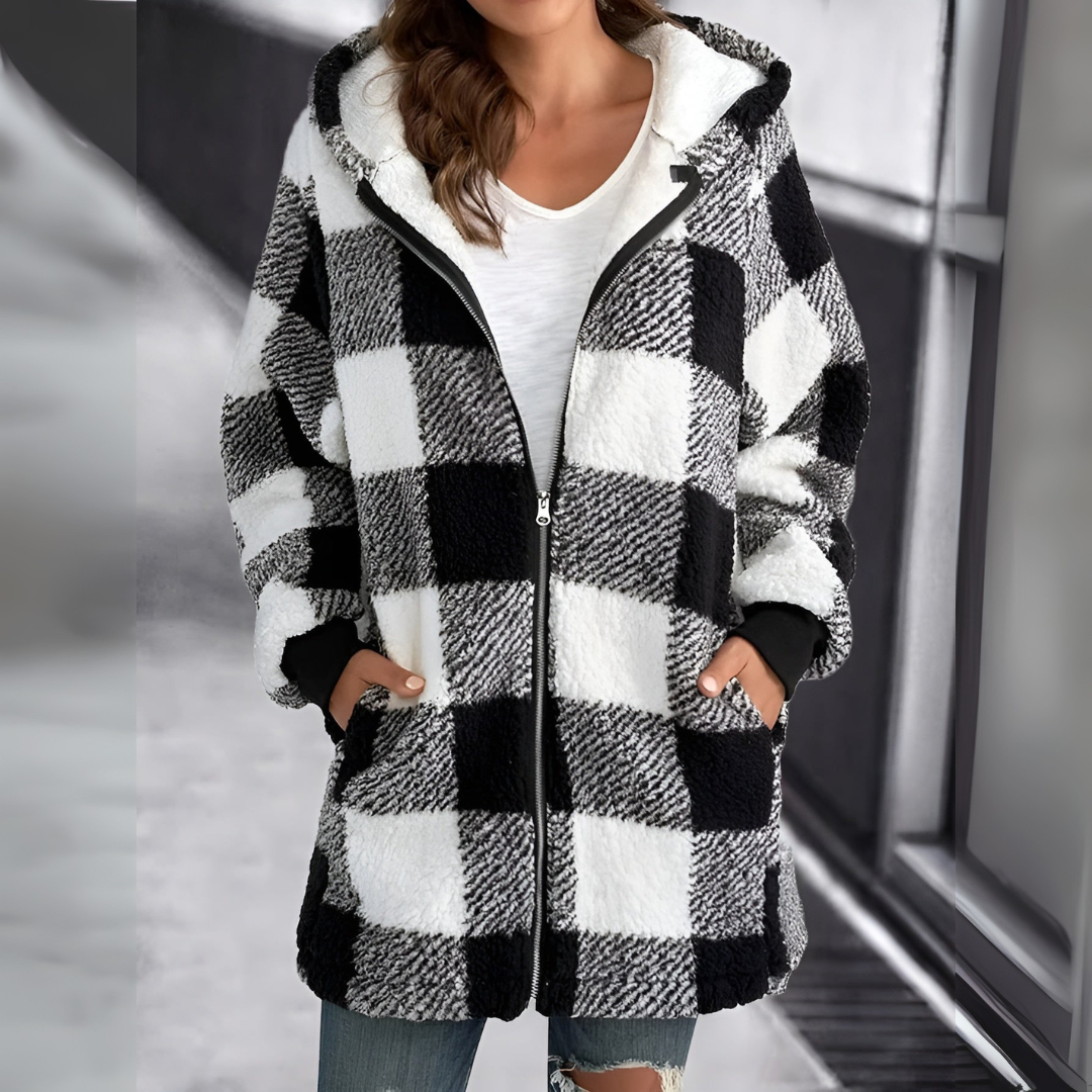 Violet - Women's Plaid Zip-Up Jacket