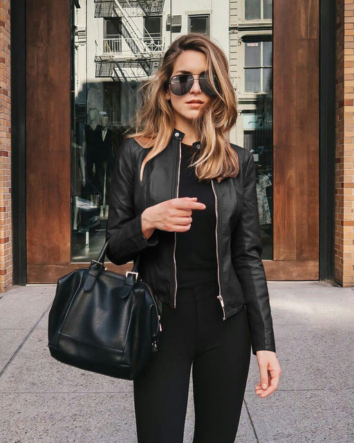 Alexis - Women's Vegan Leather Biker Jacket