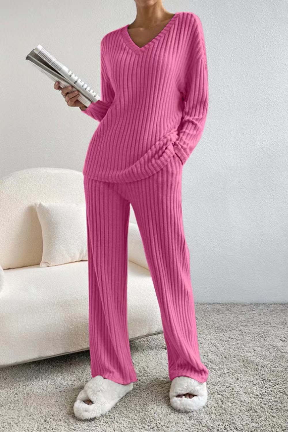Kalani - Women's Ribbed Knit Lounge Set