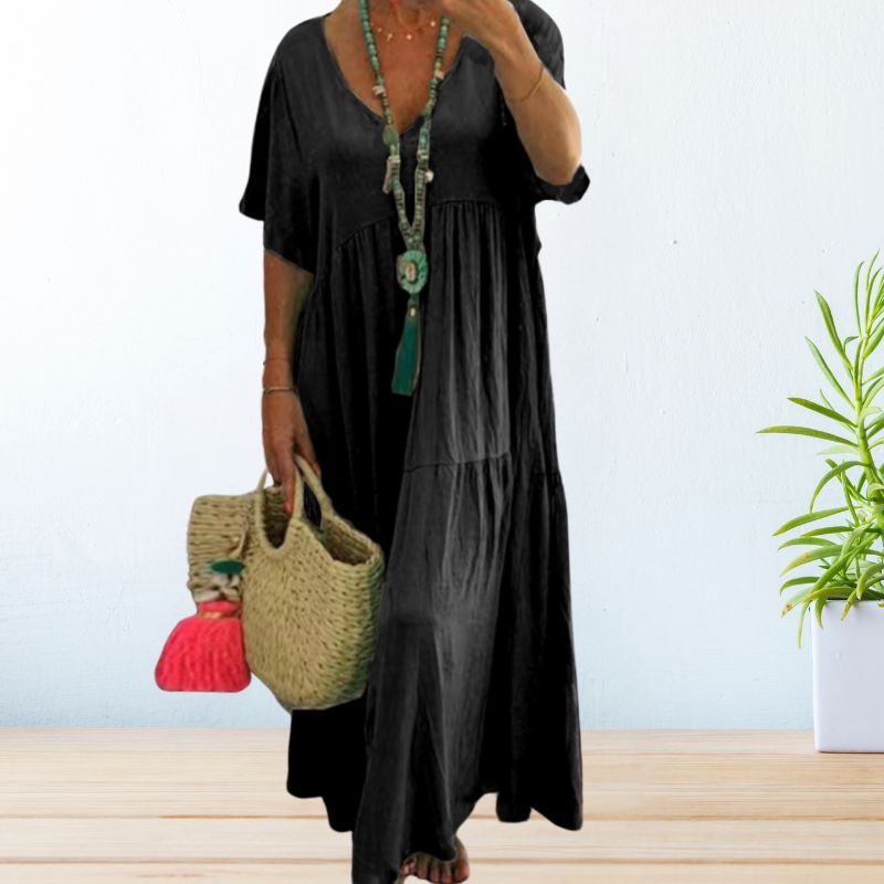 Jolaine - Women's Relaxed Fit Summer Maxi Dress (Plus Size Available)