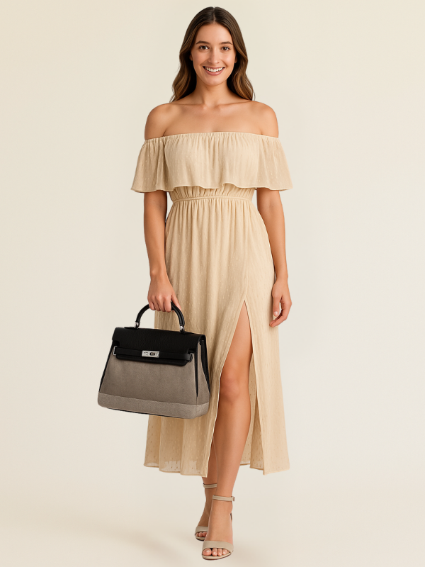Emilia - Women's Cowhide Canvas Bag - photo 1