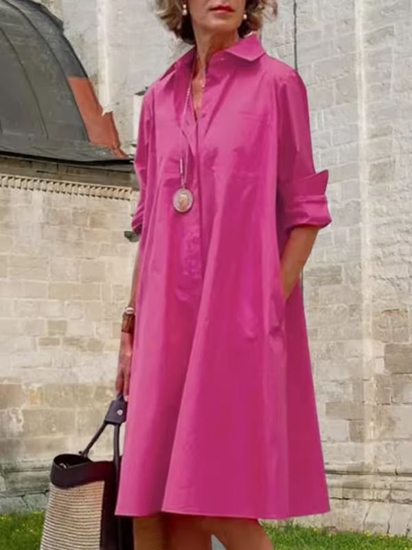 Clio - Women's Relaxed Shirt Dress for Casual and Versatile Styling
