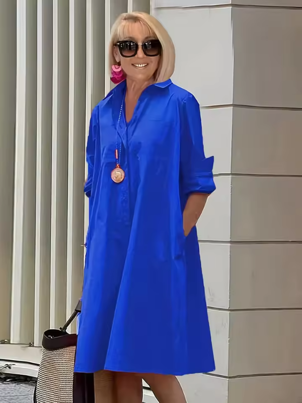 Clio - Women's Relaxed Shirt Dress for Casual and Versatile Styling