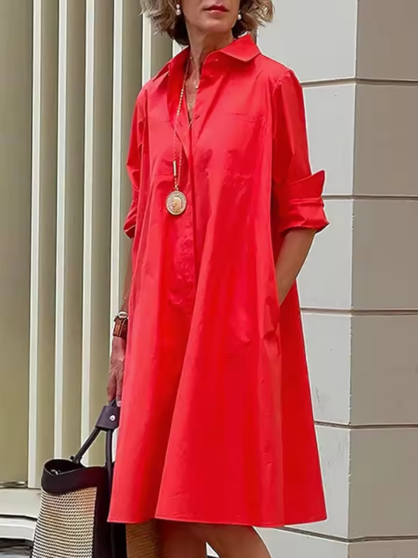 Clio - Women's Relaxed Shirt Dress for Casual and Versatile Styling
