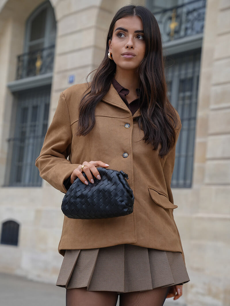 Rhea - Women's Mini Woven Vegan Leather Bag - photo 5