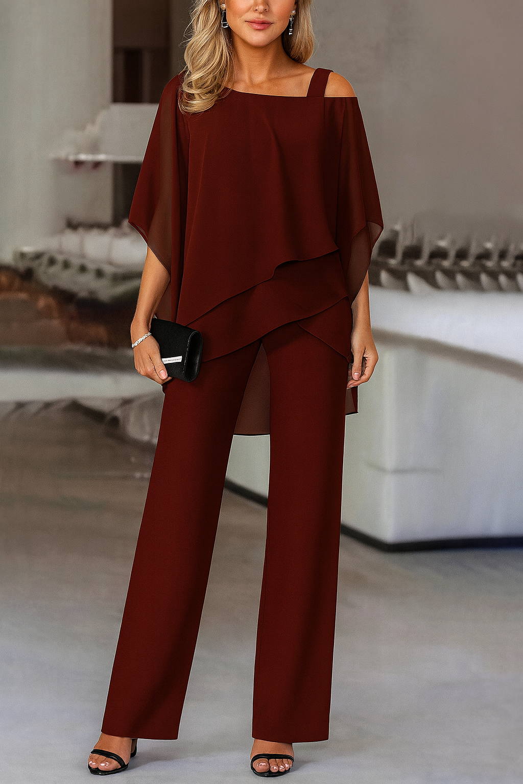 Women's Evening Two-Piece Set with Tailored Silhouette