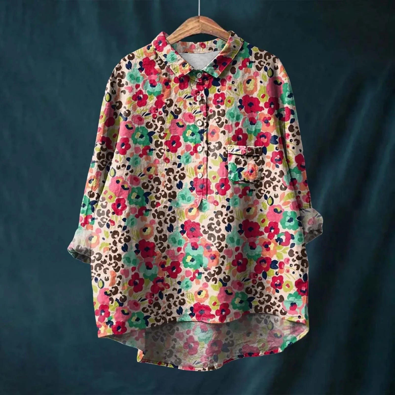 Ocean - Women's Floral Button-Up Shirt