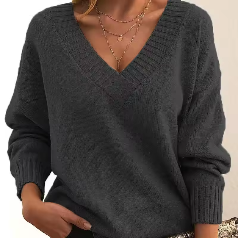 Skye - Women's V-Neck Knit Sweater