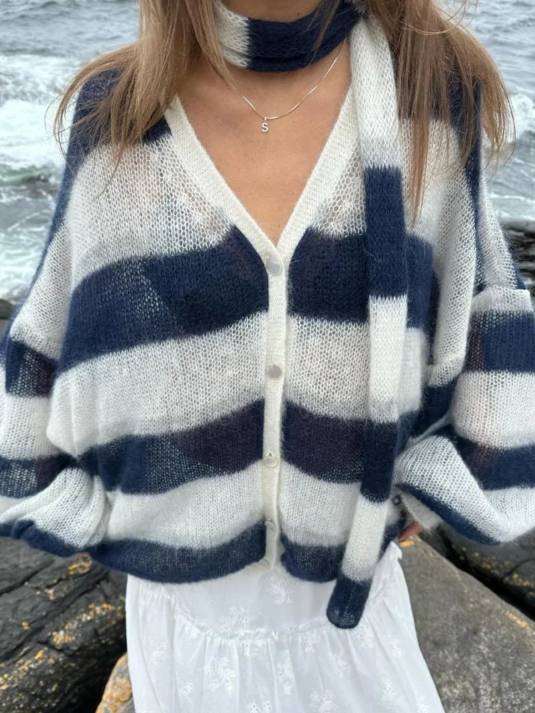 Jana - Women's Cardigan & Scarf Set for Effortless Elegance