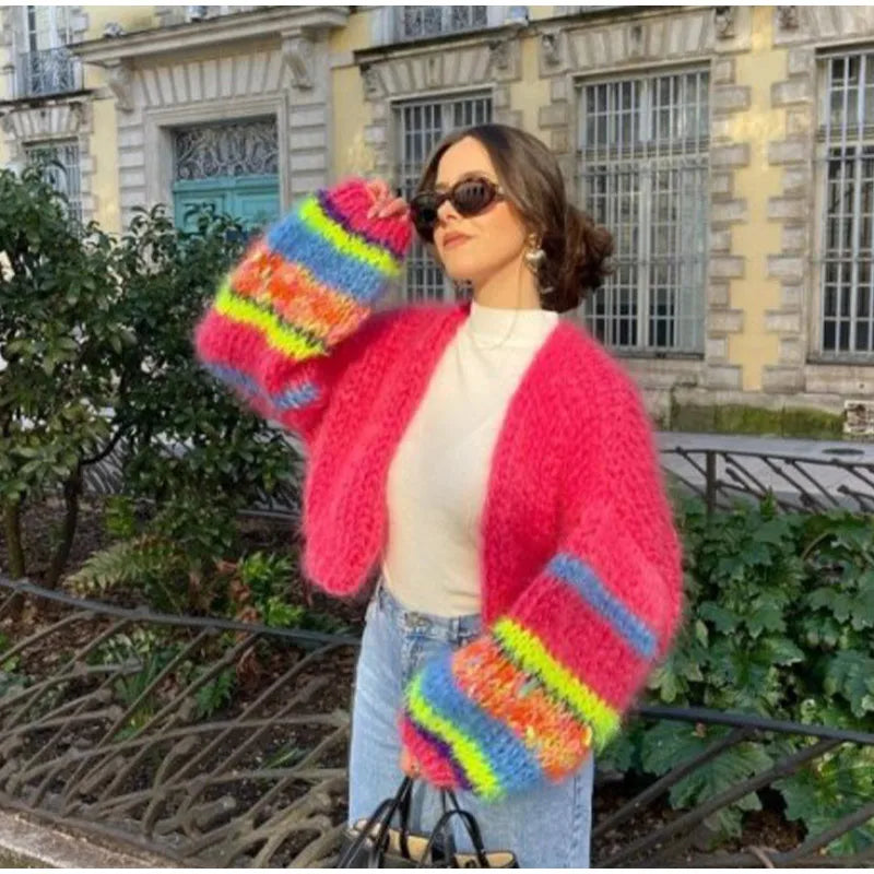 Eleni - Women's Colorful Crochet Sweater