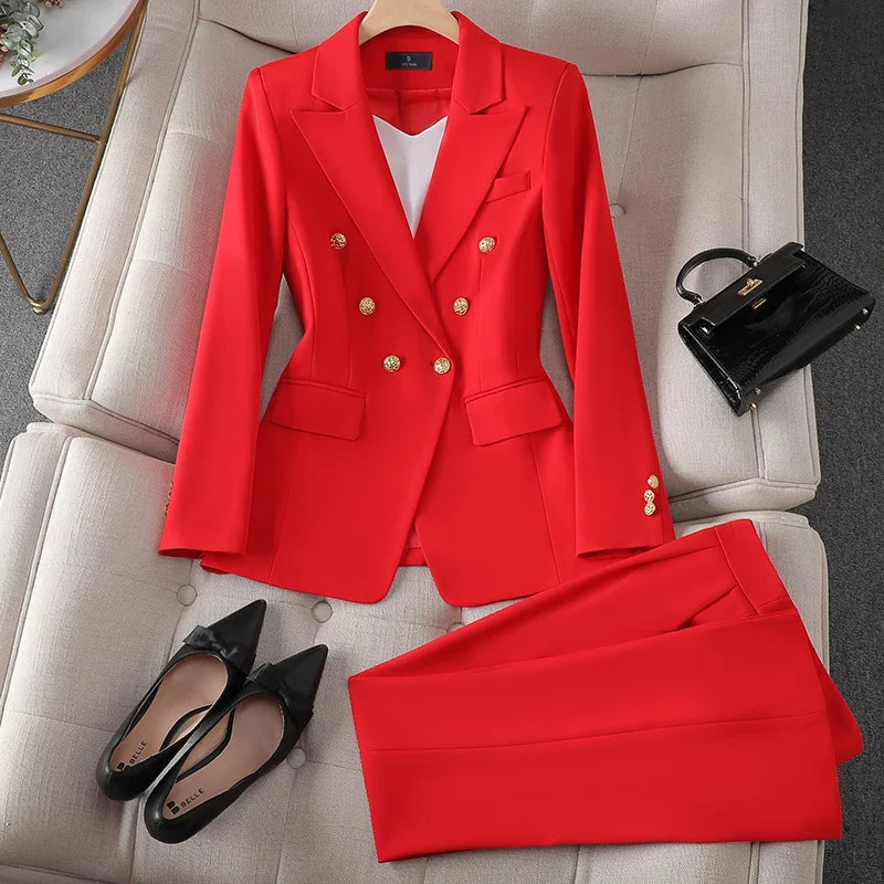 Marigold - Women's Office Blazer and Pant Set