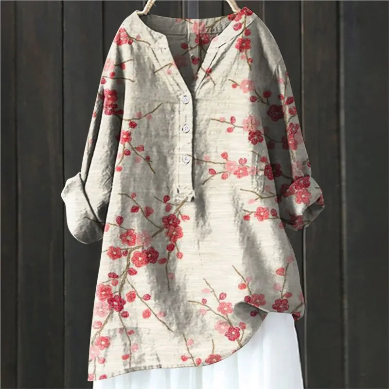 Women's Poppy – Chic Blouse with Floral Accents - photo 2