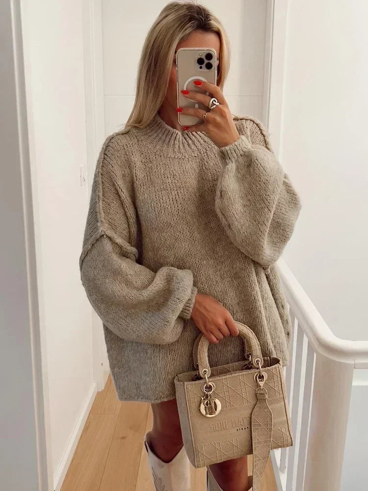 Adelaide - Women's Oversized Knit Sweater for Comfort and Style