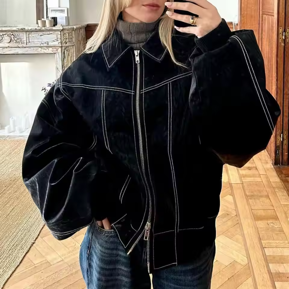 Amari - Women's Oversized Leather Jacket