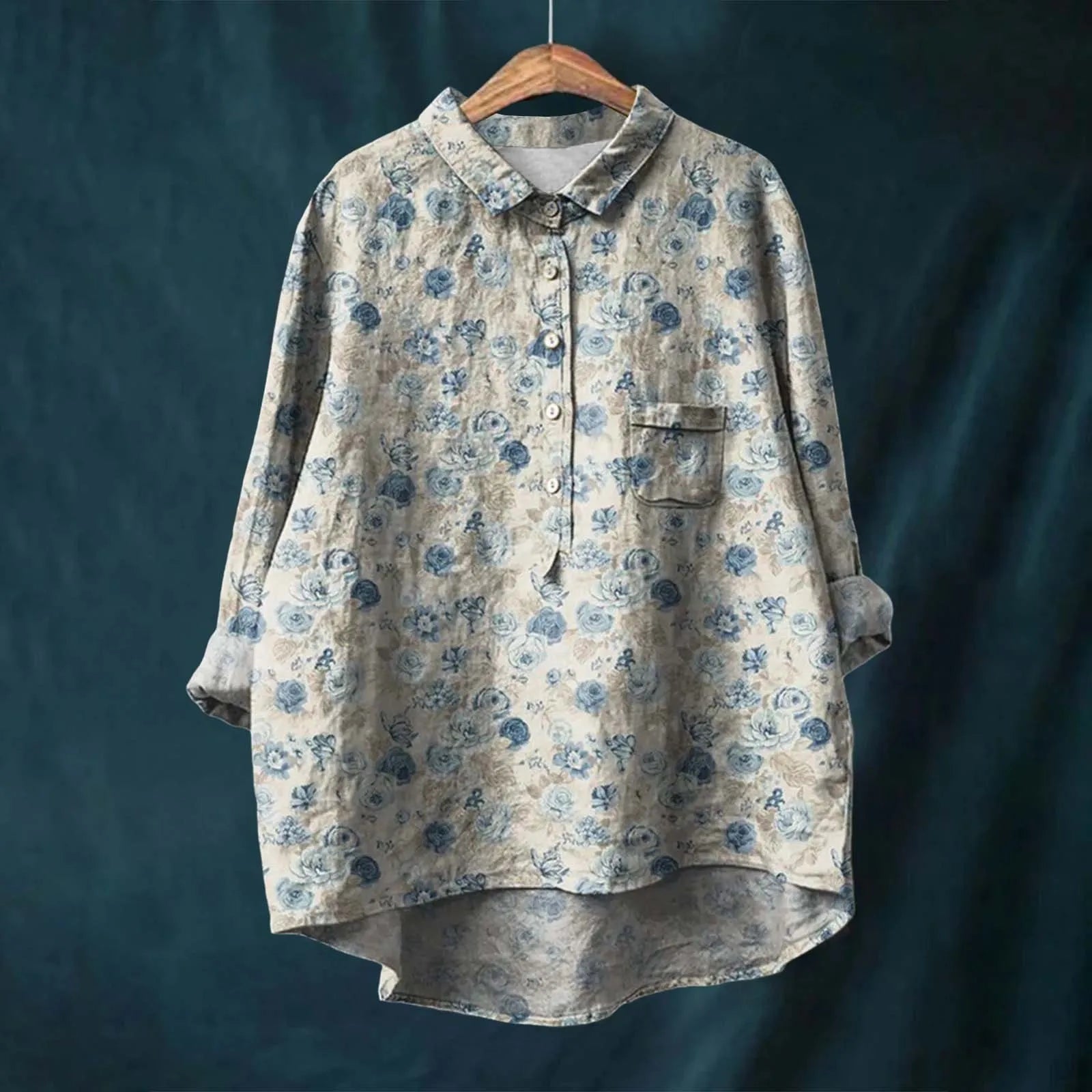 Ocean - Women's Floral Button-Up Shirt