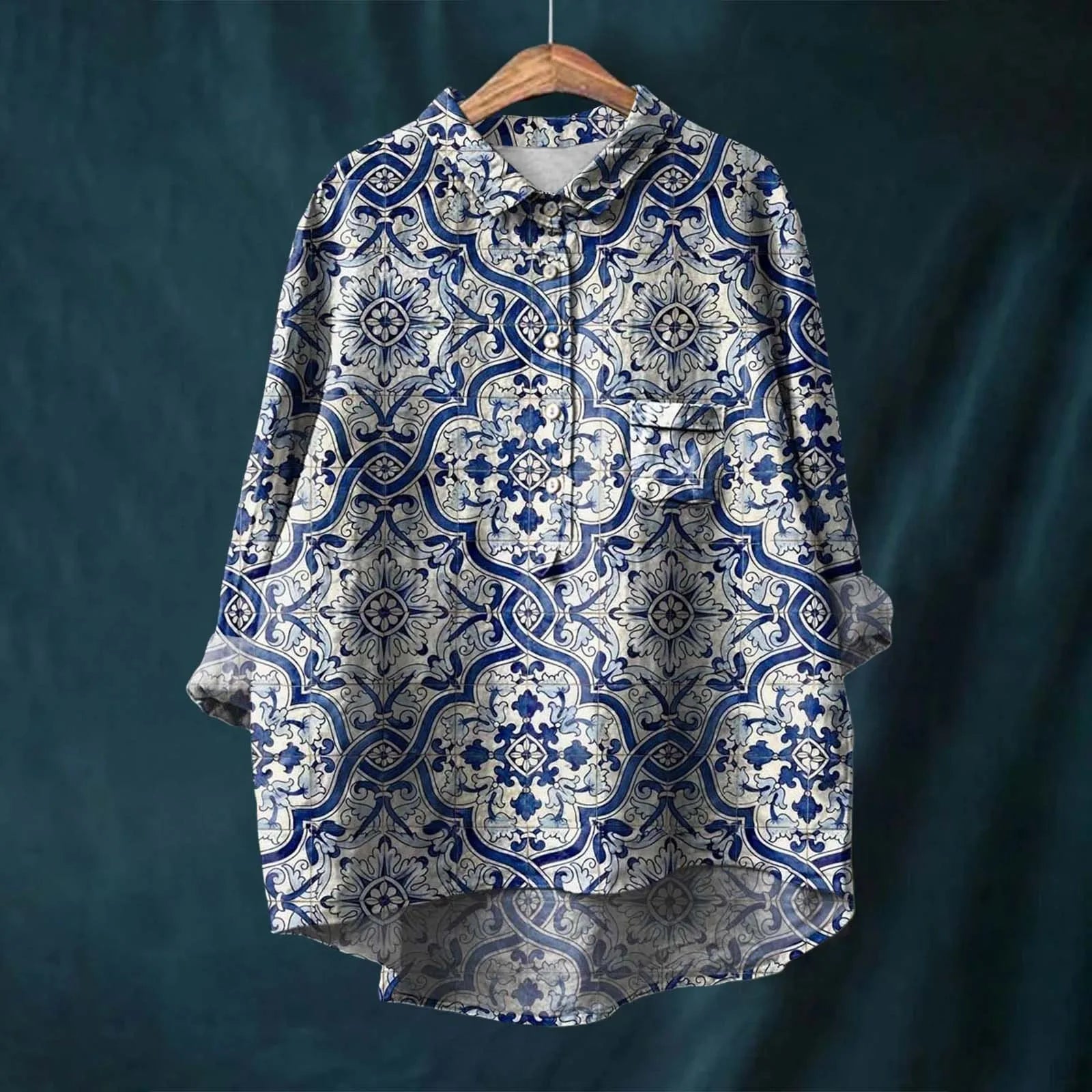 Ocean - Women's Floral Button-Up Shirt