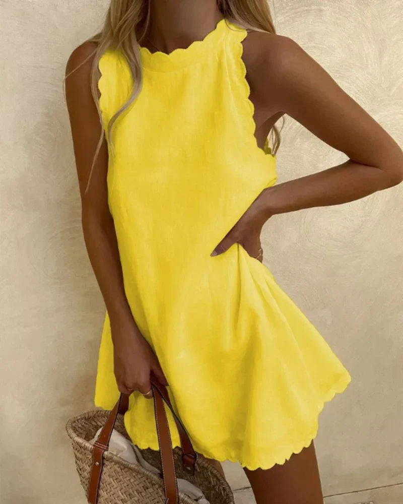 Ella - Women's Radiant Mini Dress with Wavy Hem (Plus Size Available) - photo 6