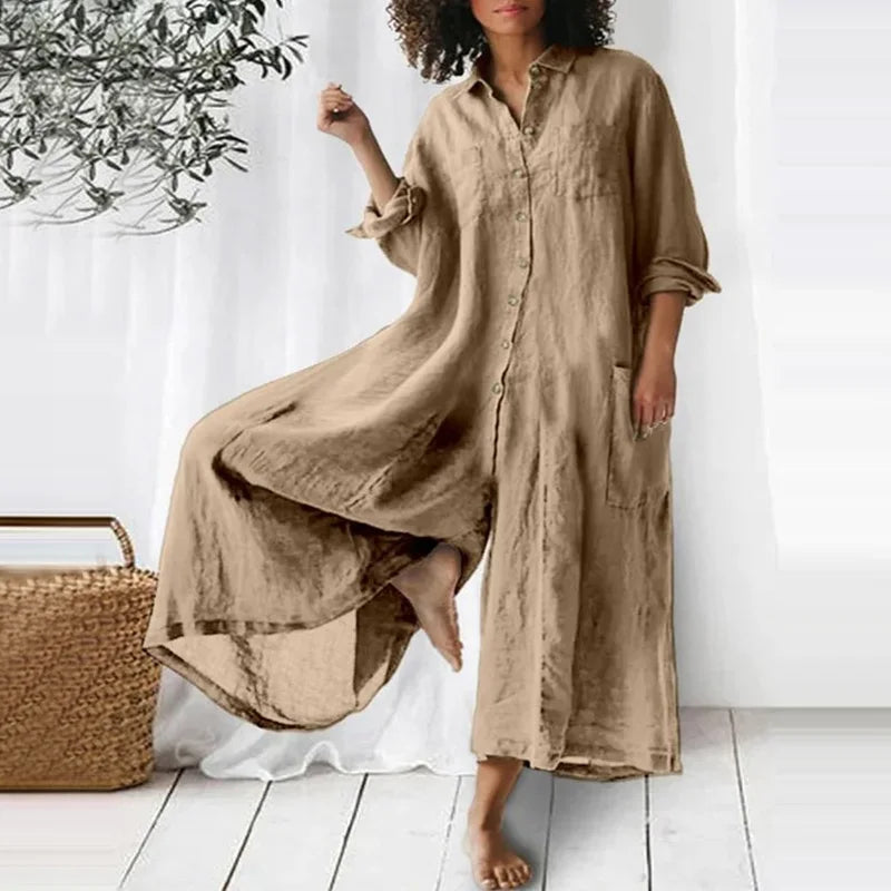 Estrella - Women's Light and Flowing Linen Maxi Dress