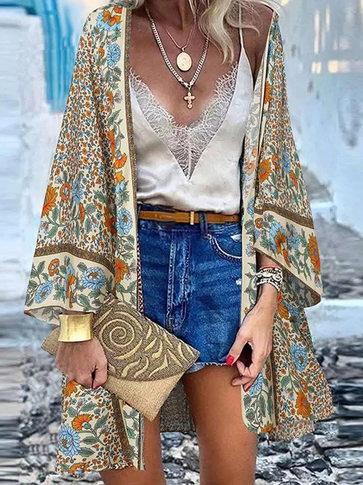 Candice - Women's Lightweight Floral Summer Cardigan (Plus Size Available)